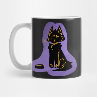 Hungry Black Cat Mug